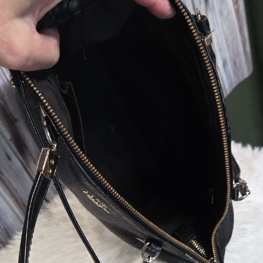 Coach Kelsey Black Pebbled Leather Satchel Vintage - Picture 8 of 11